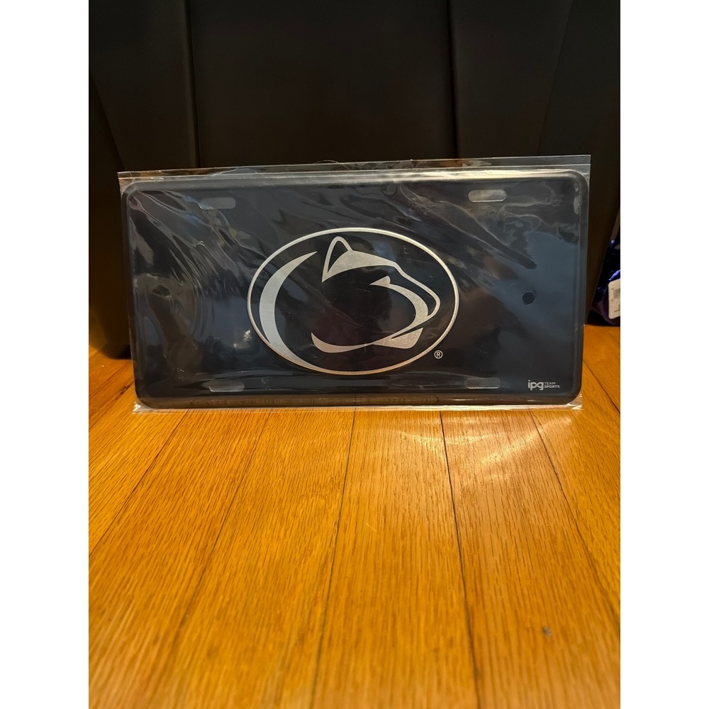 Penn State Nittany Lions License Plate IPG Team Sports Navy Blue Silver PSU Logo